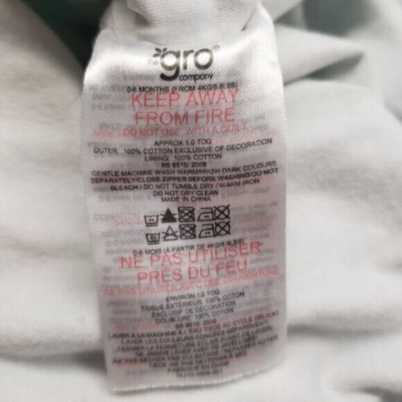 Grobag Cotton Baby Sleep Sack Unisex Size 0-6 Months Blue White Tan - Picture 9 of 13